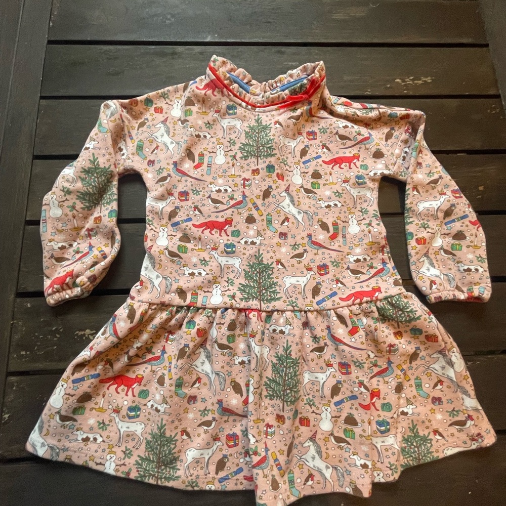 Mini Boden Pink Animal Print Dress